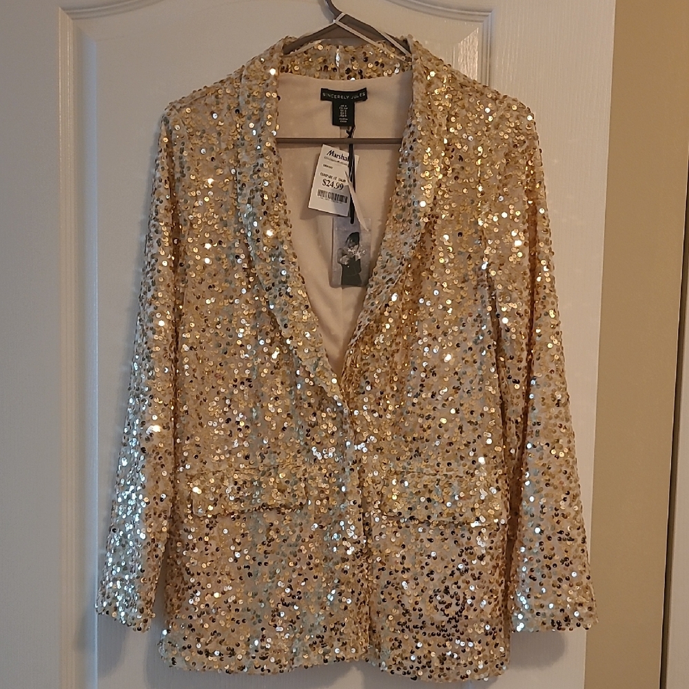 Sicerely Jules Gold Sequin Blazer